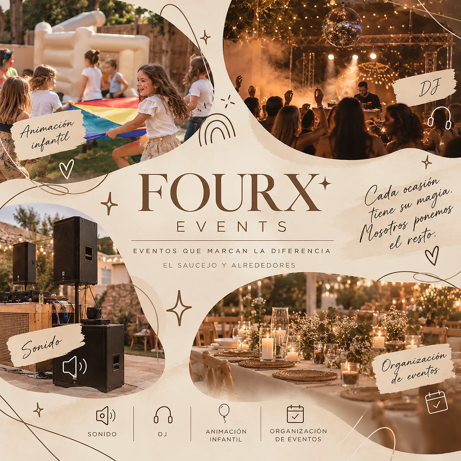 Fourx Events: DJ, animación infantil, sonido y organización de eventos